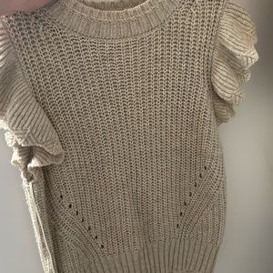 Beige sweater tank. Perfect for both summer and winter.